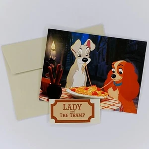 Lady and the Tramp Blank Notecard Disney Classics Spaghetti Meatballs Dogs - Picture 1 of 5
