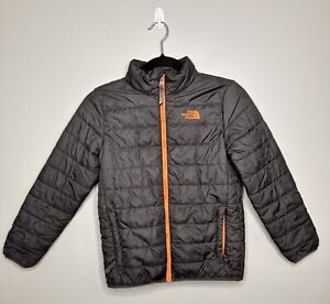 The North Face Down Quilted Puffer Jacket Light Gray Youth Boys Size M (10-12)