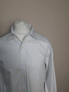 Brooks Brothers Shirt White Stripe 17" - 32/33 Regular Fit Non Iron Button Cuff - Picture 1 of 5