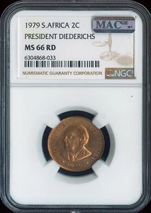 1979 South Africa 2 Cents 2C NGC MS66 RD Quality - Picture 1 of 2