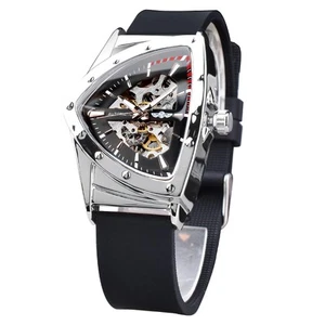 Skeleton Watches for Men, Automatic Mechanical Watch with Triangle Dial, Lumi... - Picture 1 of 7