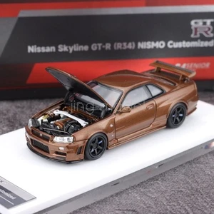 MH 1:64 Scale Brown Skyline GTR R34 Nismo CRS Sports Diecast Metal Gifts - Picture 1 of 9