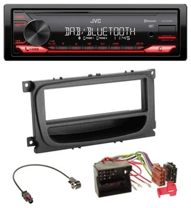 JVC DAB MP3 Bluetooth USB Autoradio für Ford Mondeo S-Max 07-14 Ablagefach schwa - Bild 1 von 8