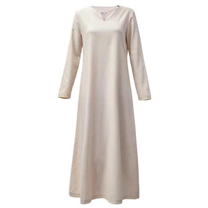 Renaissance Medieval Linen Cotton Dress, Peasant Chemise White 3 XL - Picture 1 of 1