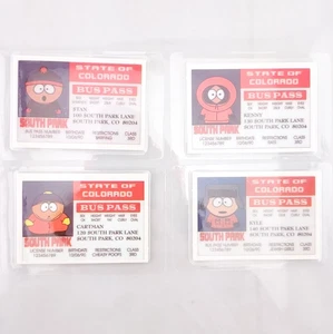 90's SOUTH PARK  Trading Card Bus Pass Kyle Cartman Kenny Stan AUTHENTIC - Picture 1 of 7