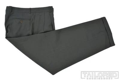Pantalones de lujo plisados de mezcla de lana verde liso ZANELLA para hombre - 36 Foto 1 de 4