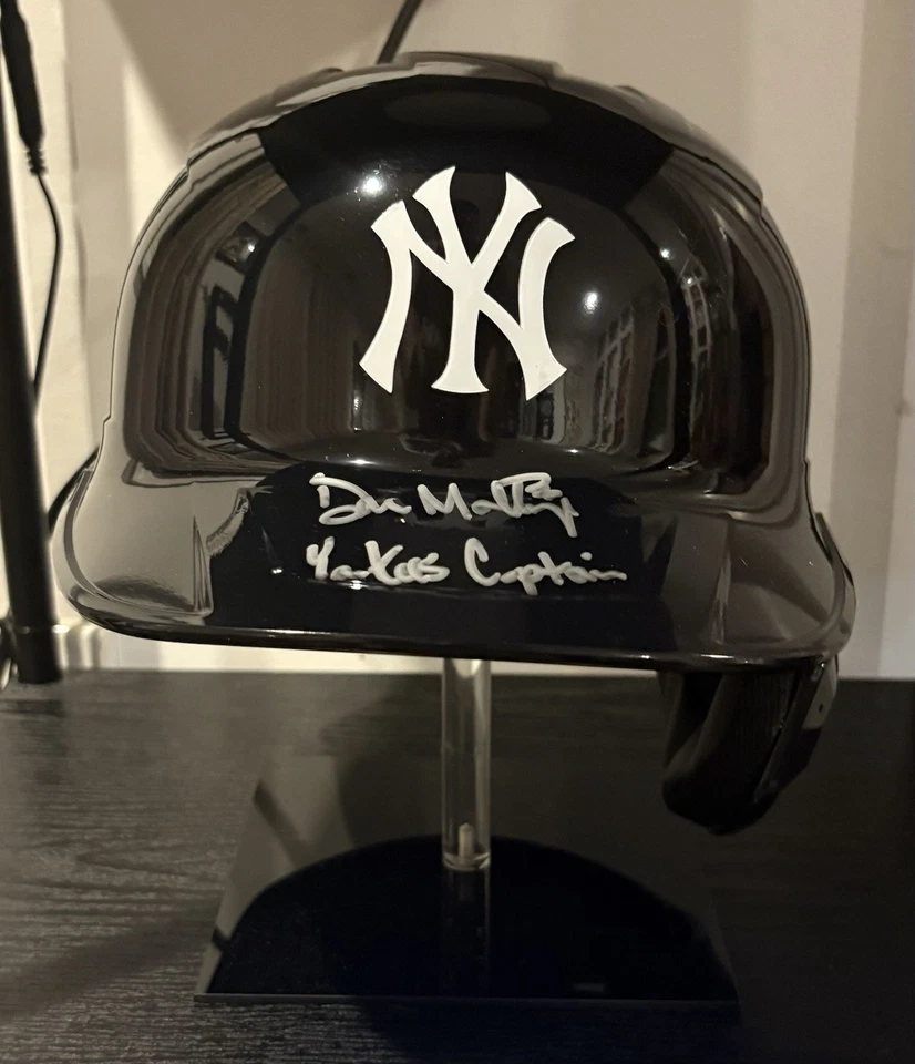 Casco de bateo tamaño completo firmado por Don Mattingly Auto Rawlings Yankees Capitán BAS Foto 1 de 4
