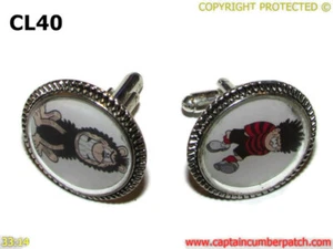 steampunk cufflinks silver Dennis the Menace Gnasher Beano comic cartoon #CL40 - Picture 1 of 5