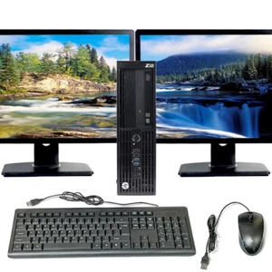 HP Desktop PC Core i3 Upto 16GB RAM 512GB SSD 1TB HD Dual 22" LCD Windows 10 Pro - Afbeelding 1 van 13