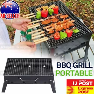 Charcoal BBQ Grill Hibachi Barbecue Folding Steel Roast Camping Picnic HOT - Picture 1 of 12