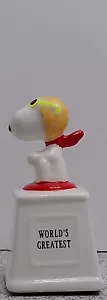 Peanuts Snoopy Flying Ace World's Greatest Avia Ceramic Trophy HTF - Picture 1 of 9