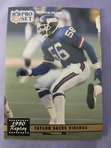 1990 NFL Pro Set Replay Taylor Sacks Vikings Card #336 - Picture 1 of 2