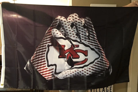 Kansas City CHIEFS Football team Gloves flag  3x5ft Flag Banner Cover