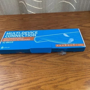 iClever IC-BK10 Keyboard Bluetooth Universal Rechargeable Ultra Slim Size Black - Picture 1 of 4