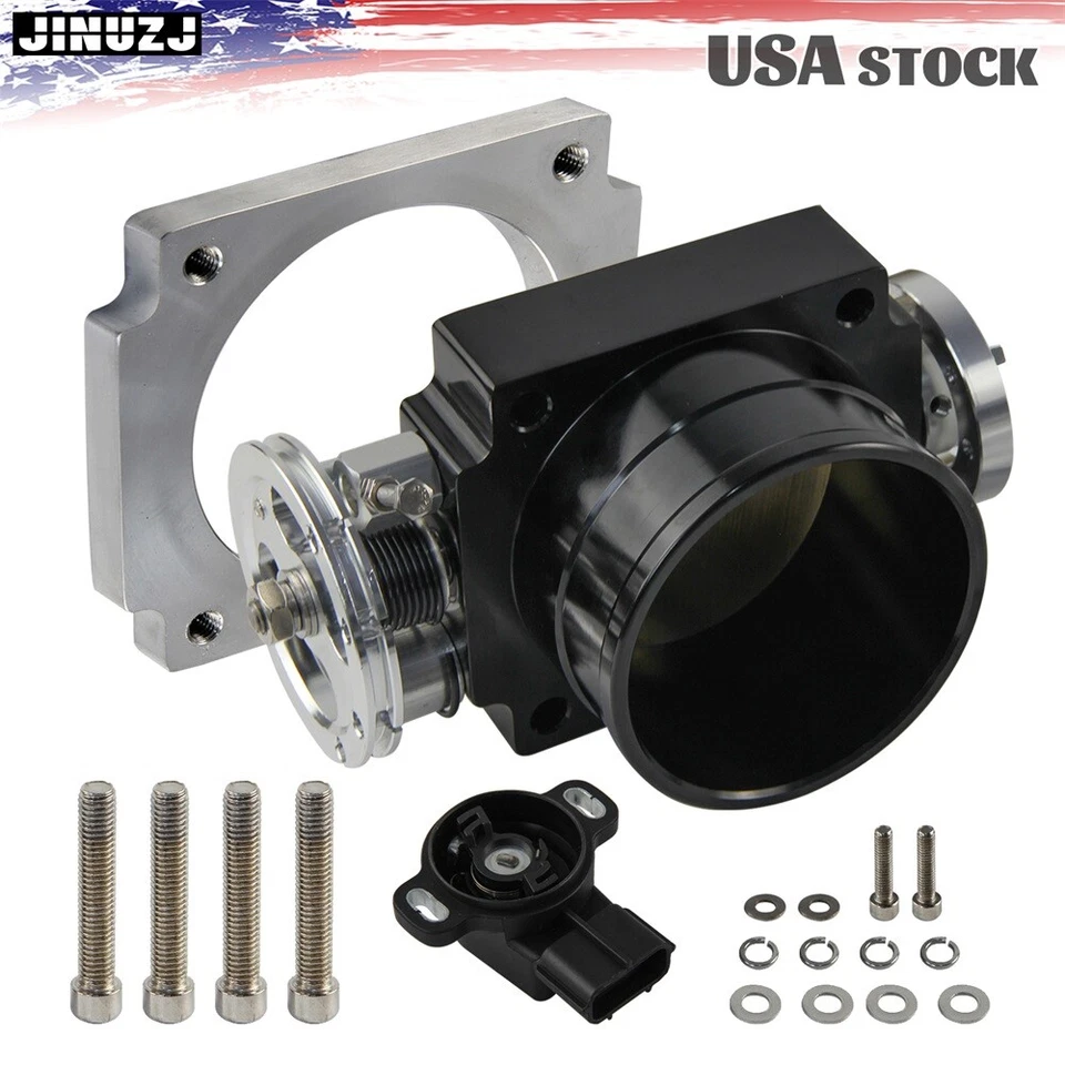 Throttle Body 90mm Reverse With TPS Sensor For Toyota Supra 1JZ / 2JZ Black Foto 1 de 4