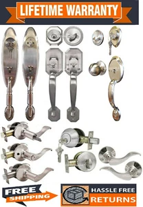 Constructor Door Lock Entry /Privacy /Passage /Dummy Lever Deadbolt Satin Nickel - Picture 1 of 35