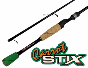 COLLAPSIBLE 2PC Carrot Stix SPINNING 6' 7" MEDIUM Wild Black Fishing Rod - Picture 1 of 4