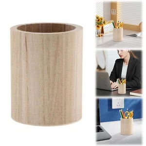 1pc Wooden Pen Pot Holder Pencil Desk Organizer Stationery-Makeup Brush Storage - Picture 1 of 9