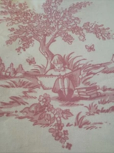 Pottery Barn Kids Baby ISABELLE TOILE Valance Curtain PINK 44" x 18" Lined (2) - Picture 1 of 6