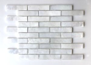 Handcut glass 1x4 Oyster White Mosaic Eclectic Wall Tile Backsplash Art Crafts