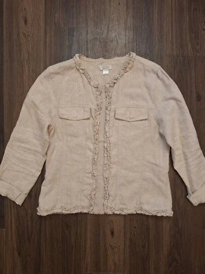 💙 Christopher & Banks Jacket - 100% Linen - Image 1 of 4