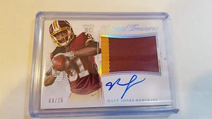 2015 National Treasures Matt Jones parche reliquia autógrafo de reliquias 09/25 pieles rojas - Imagen 1 de 1