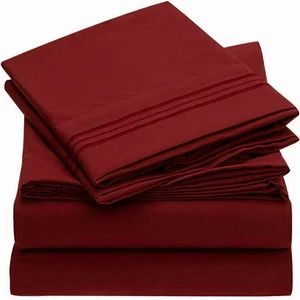 Mellanni 4-Piece Bed Sheet Set, Deep Pocket, Wrinkle, Stain Resistant Microfiber - Picture 1 of 170