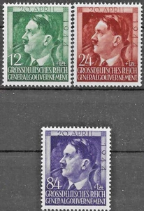 Occupation of Poland Hitler's 55th Birthday Mi #117-119 MNH 1944 * FREE SHIPPING - Picture 1 of 1