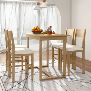5-Piece Dining Table Set with 1Rectangular Dining Table and 4Chairs Small Places - Picture 1 of 48