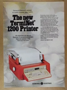 Impresora GE General Electric TermiNet 1200 1973 anuncio impreso vintage - Imagen 1 de 1