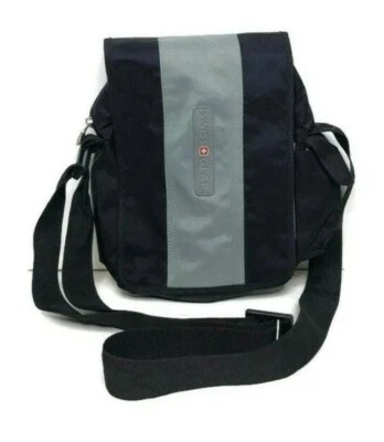 SWISSGEAR Travel Crossbody Flap Bag Messenger Shoulder Strap Black Nylon EUC - Image 1 of 4