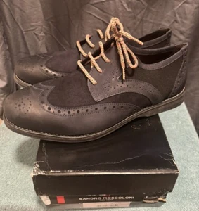 Sandro Moscoloni Eyelet Wingtip Derby (Men) Size 13D New W/Box Navy Blue - Picture 1 of 5