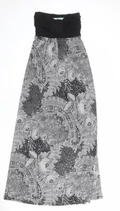 New Look Womens Grey Paisley Polyester Blend Maxi Size 8- Strapl - Picture 1 of 10