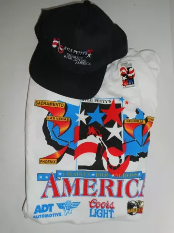 Vintage 90s 1996 Nascar Kyle Petty Hat Pin T-Shirt 2XL Charity Ride Lot Cover