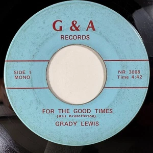 Honky Tonk 45 GRADY LEWIS For the Good Times Now is the Hour G&A 3008 VG HEAR! - Picture 1 of 2