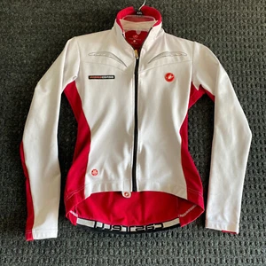 Women’s Castelli Jacket Windstopper Red White S Full Zip Cycling Rosso Corsa - Picture 1 of 13