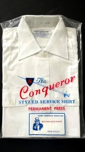 THE CONQUEROR Womens Size 34 Uniform Service Shirt White USA Vintage Union Made - Picture 1 of 12