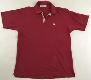 Burberry 1990s SS Polo Tartán Rojo Algodón Hecho en Inglaterra Vintage Hombre XL - Imagen 1 de 17