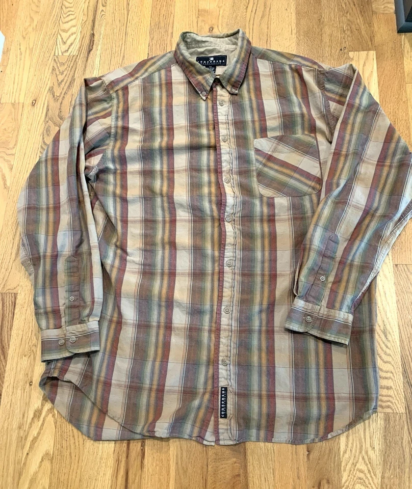 Consensus Sportswear Button Up Shirt Mens XLT Plaid Long Sleeve Big & Tall - Image 1 of 4
