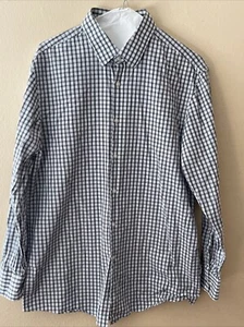 Hugo Boss Mens Sharp Fit Long Sleeve Button Up Shirt Size 16 32/33 Checked - Picture 1 of 3