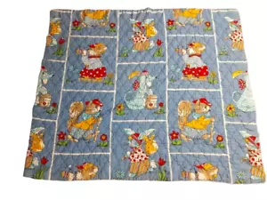 Vintage Kinder Baby anthropomorphes Tier Eichhörnchen Hase, gesteppt, 19?50er Jahre - Bild 1 von 10