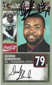 DEREK SHERROD MISSISSIPPI STATE SIGNED SENIOR BOWL CARD - Imagen 1 de 1