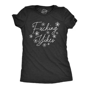 Womens  Yikes T Shirt Funny Sarcastic Cringe Joke Tee for Ladies - Picture 1 of 7