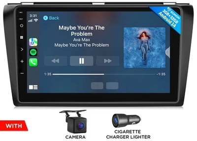 For Mazda 3 2004-2009 9" Car Radio GPS Navigation Android 14 Stereo CarPlay WiFi - Image 1 of 4