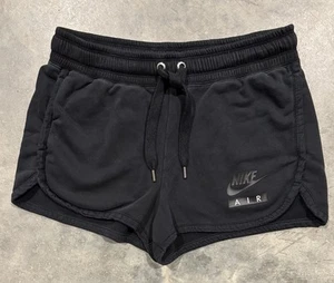 Pantalones Cortos Nike Air Mujeres Medianos Negros Sudaderas Polar Ropa Activa Bolsillos con Cordón - Imagen 1 de 7