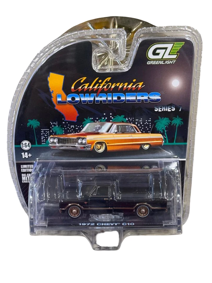 Greenlight Lowriders Series 7  1972 Chevy C10 Lowrider - Black & Bronze 1/64 - Image 1 of 1