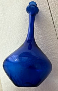 Mundgeblasene Stielvase in blau - Bild 1 von 4