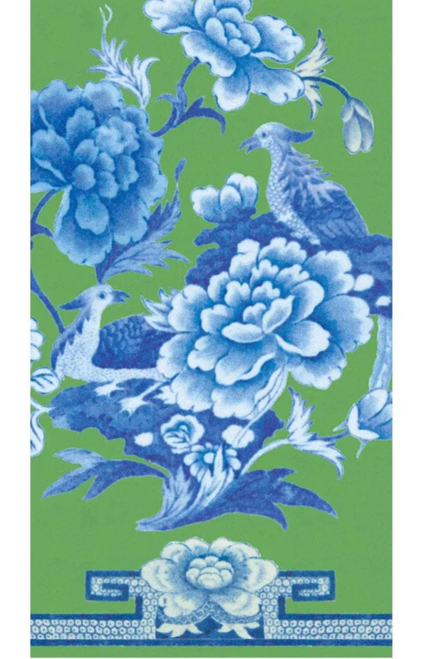 Caspari - зеленые и синие бумажные гостевые полотенца салфетки - Изображение 1 из 1