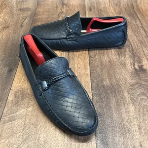 SALVATORE FERRAGAMO Men's EU 43 Black Woven Gancini Bit Driving Loafer - Picture 1 of 10