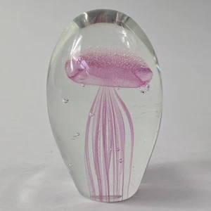 Vintage Qualle Kunst Glas Briefbeschwerer Rosa 3’ x 2’’ Hervorragende Form - Bild 1 von 11
